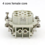 HDC-HE Heavy Duty Connector 4/6/10/16/24 Core Pin  Male Core and Female Core Connector 16A500v Aviation WaterprooPlug  Connector