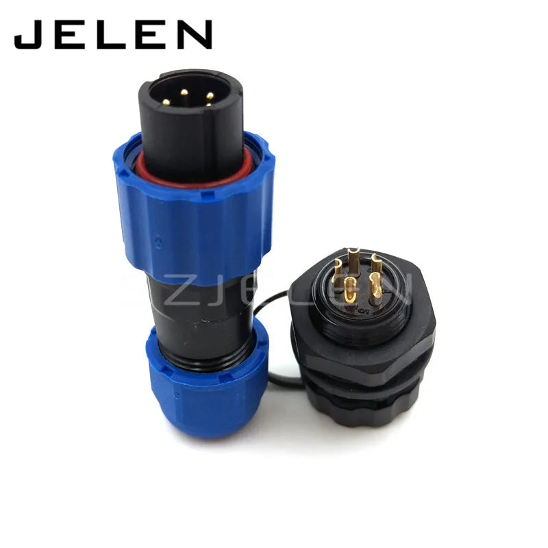 SD13 2pin 3 4 5 6 7pin Male and female connector, Outdoor waterproof connector, panel mount 12mm, LED power connectors ,IP68