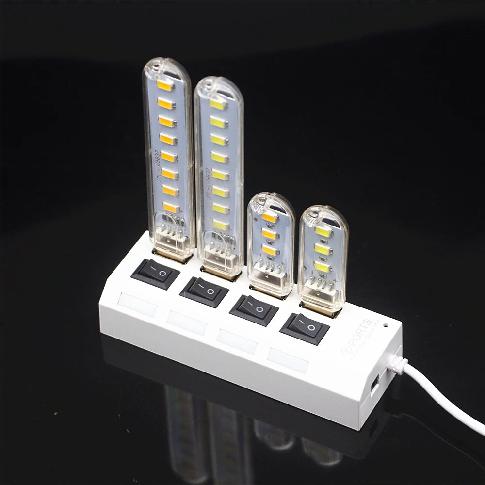 USB LED Book Lights 3LEDs 8LEDs SMD 5630 5730 LED Bulb 5V Power Input White 5000-6500K Warm White 3000-3500K USB Night Light
