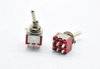 5Pcs Red Toggle Switch Mini MTS-202 ON/ON ON/OFF/ON DPDT Latching 2A 250VAC / 5A 120VAC 6 Pins With Solder Terminal waterproof