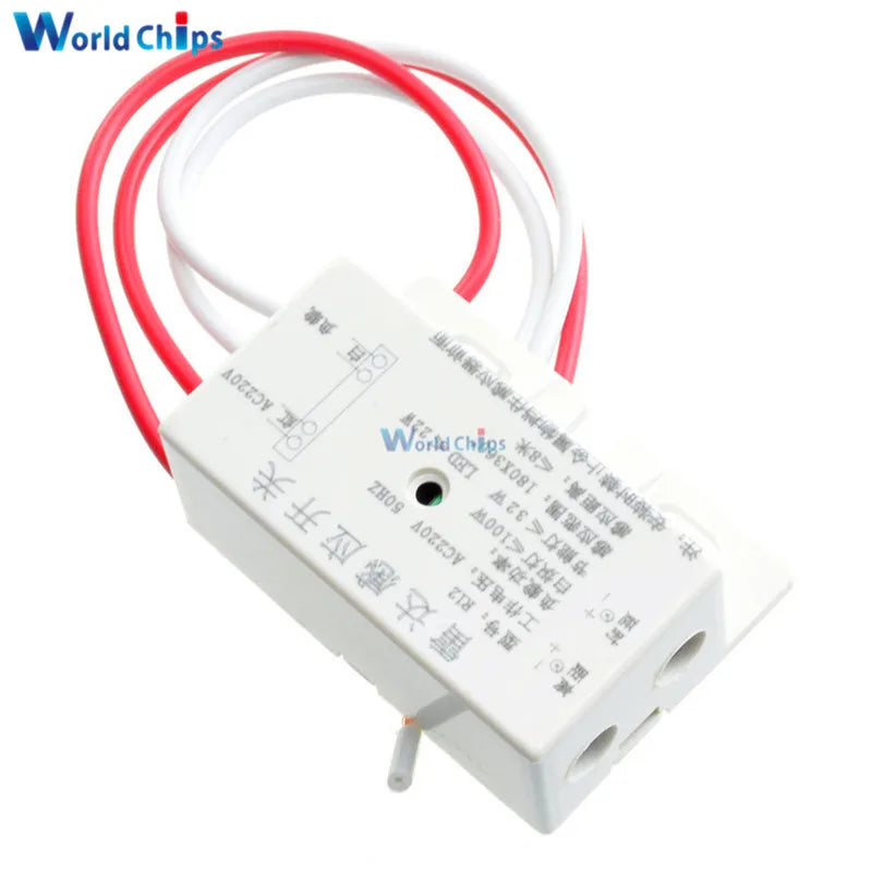 New 220V AC 50Hz Auto Infrared Sensor Switch PIR Microwave Radar Body Motion Sensor Module Adjustable For Time Distance Range