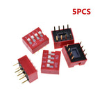 Dip Switch Kit In Box 1 2 3 4 5 6 7 8 10 Way 2.54mm Toggle Switch Red Snap Switches Mixed Kit Each 5PCS Combination Set