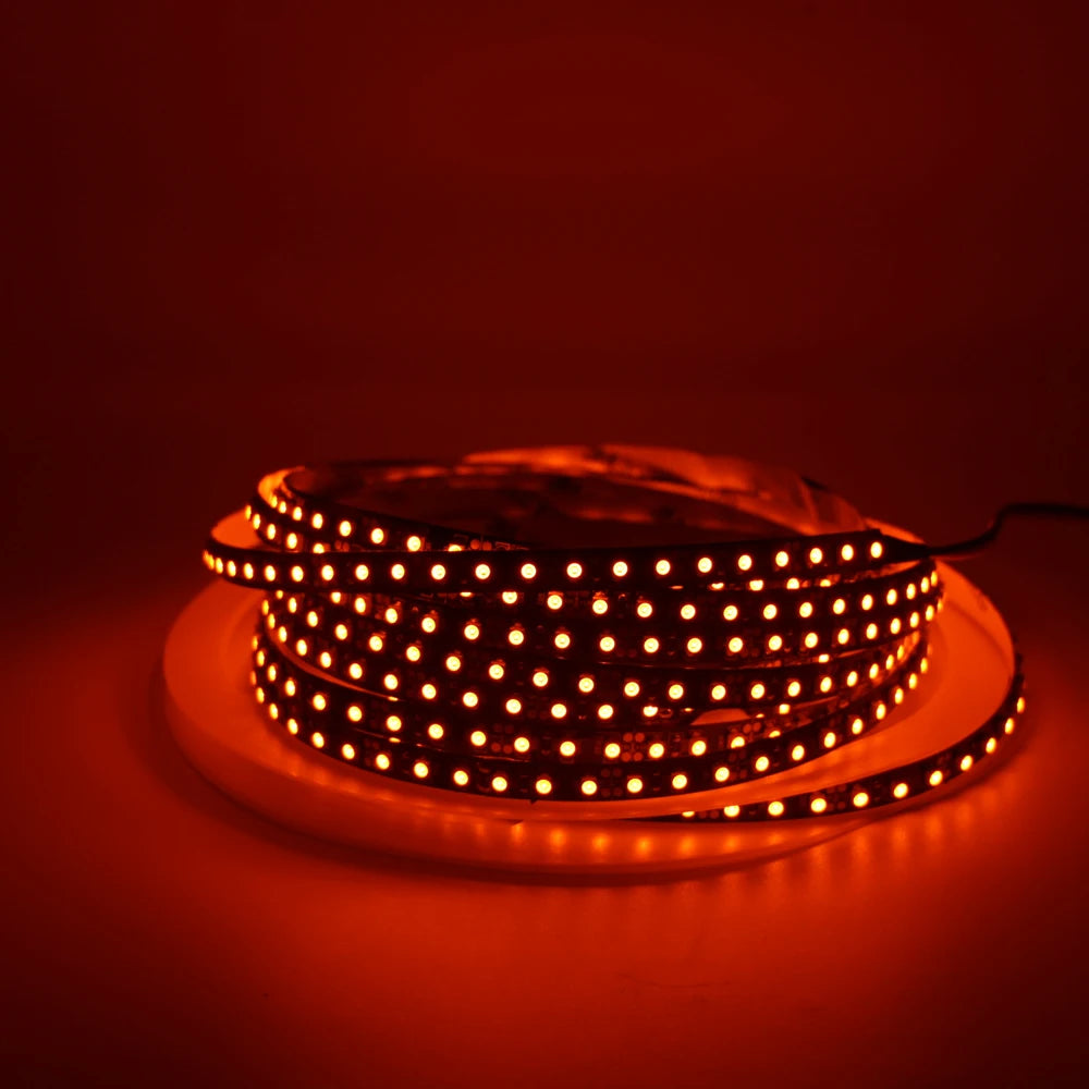 LED Strip Light 600nm True Orange SMD 5050 3528 Strip Ribbon Diode Tape rope lights 12V Flexible Strip string lamp1m 2m 3m 4m 5m