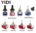 6A 125VAC Mini 6mm Toggle Switch MTS 102 103 202 203 302 303 402 403 on off SPDT DPDT on off on 3PDT Switch with Waterproof Cap