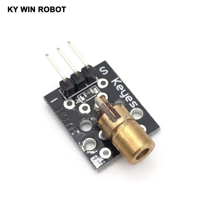 1pcs KY-008 650nm Laser Sensor Module 6mm 5V 5mW Red Laser Dot Diode Copper Head for Arduino Compatible with UNO MEGA 2560