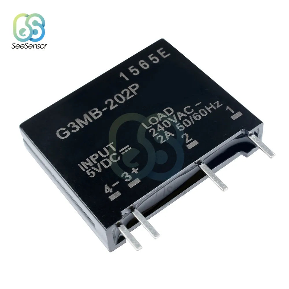 Relay Module G3MB-202P G3MB 202P DC-AC PCB SSR In 5V 12V 24V DC Out 240V AC 2A 50/60Hz Solid State Relay Module