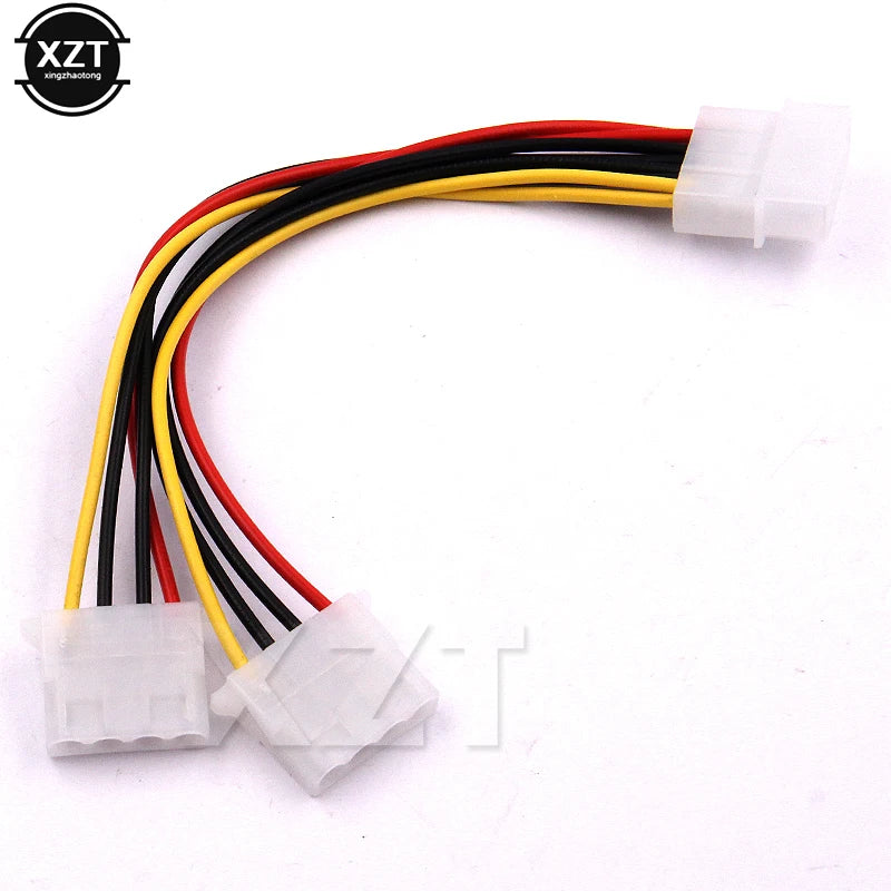 4 Pin Molex Male to 2 Ports 4 Pin Female Power Cable IDE 4Pin Power Cord 1 Divide 2 Power Chassis Computer Extension Adapter