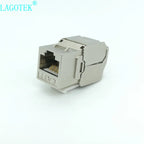 12/24pcs RJ45 Keystone Cat7 Cat6A Shielded FTP Zinc Alloy Module Network Keystone Jack Connector Adapter 10GB Network