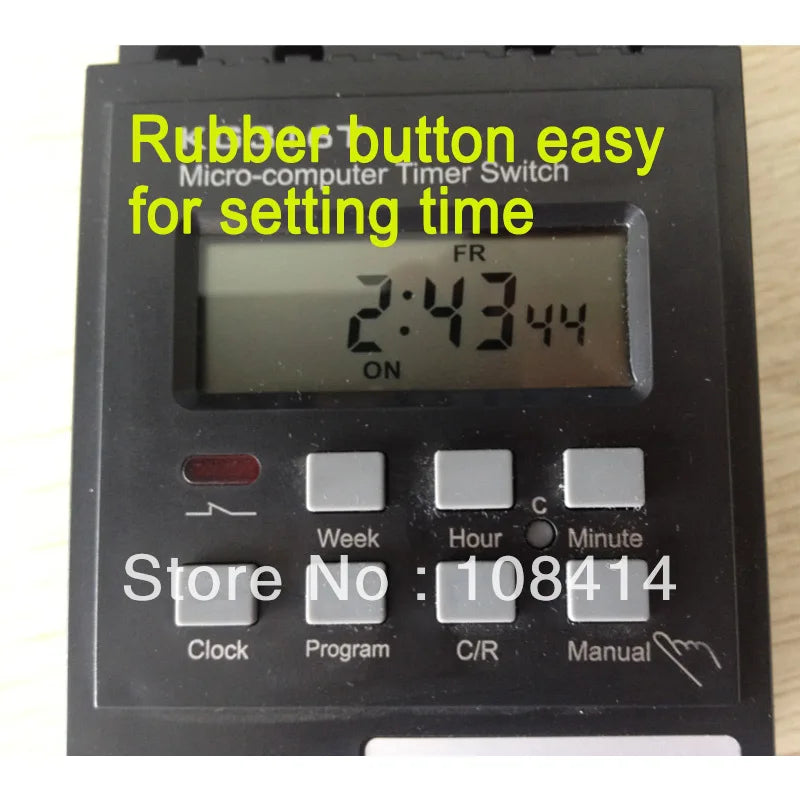 High Load 30A Time Relay 7 Days Programmable Digital Timer Switch Relay Control Time 110V 120V AC Din Rail Mount