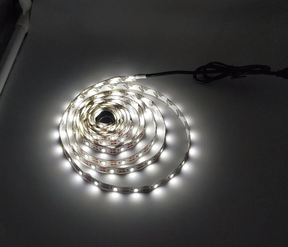 5M USB LED Strip Light 5V 3528 1 Meter 5 Meter Yellow Cool White Pink Green Blue Red SMD Ribbon Ceiling Cabinet Light Waterproof