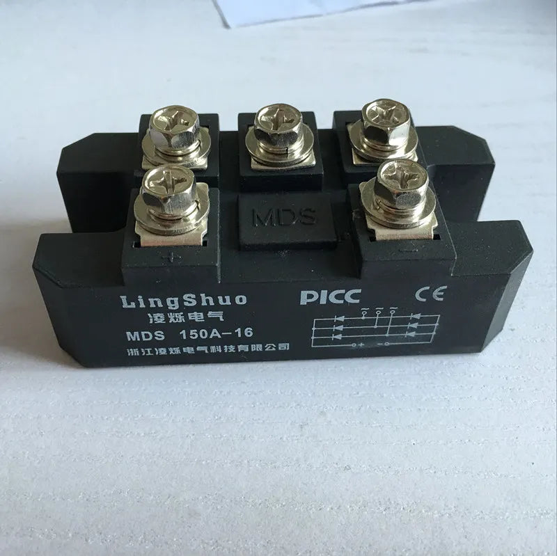 MDS150A 3-Phase Diode Bridge Rectifier 150A Amp 1600V Bridge Rectifier with heat sink 125mm x 90mm x 50mm