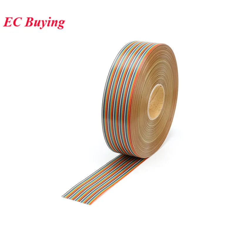 1M-5Meter 10P 14P 16P 20P 26P 34P 40P 50P 1.27mm Pitch Color Flat Ribbon Cable Rainbow DuPont Colorful Wire For IDC FC Connector