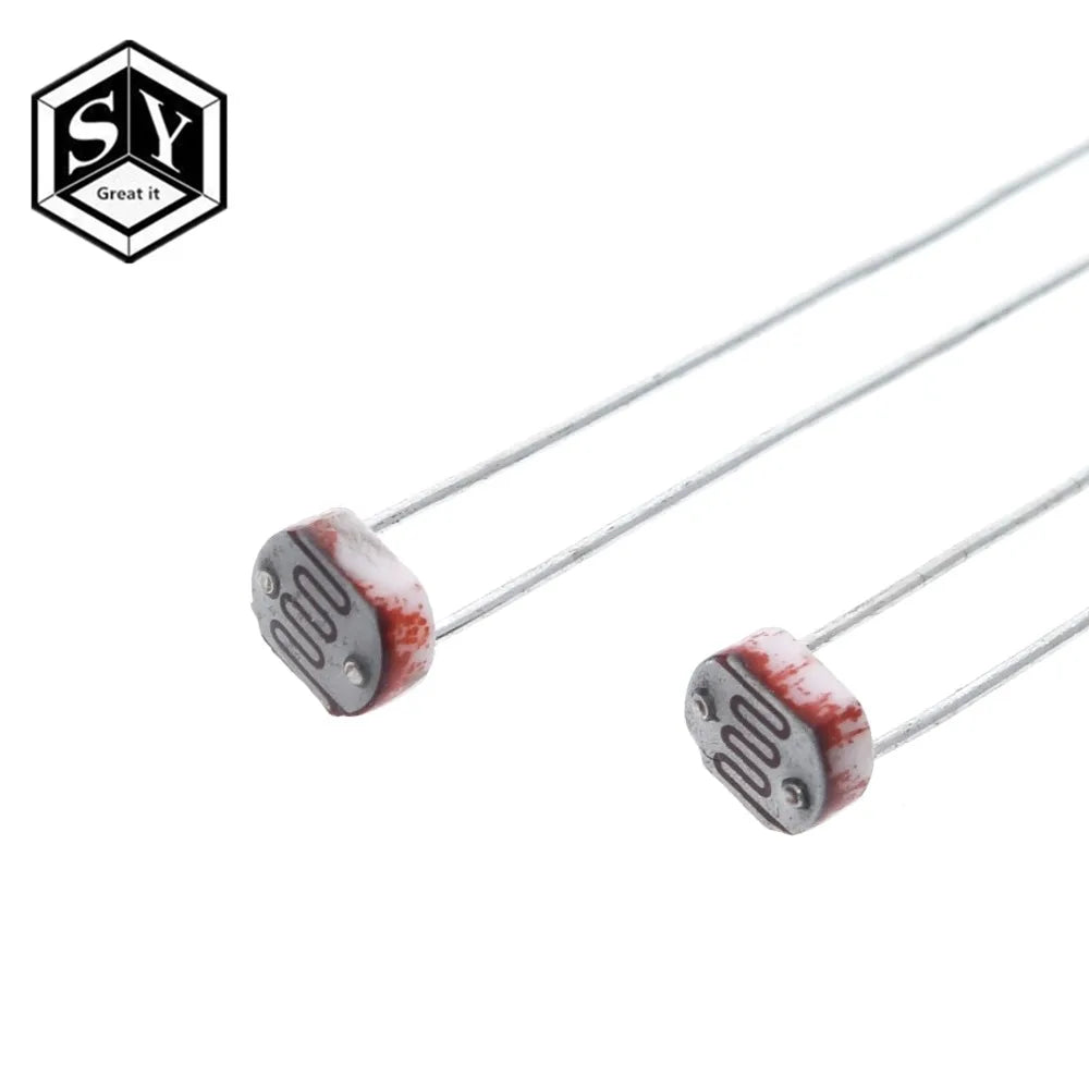 20PCS  LDR Photo Light Sensitive Resistor Photoelectric Photoresistor 5528 GL5528 5537 5506 5516 5539 5549 For Arduino