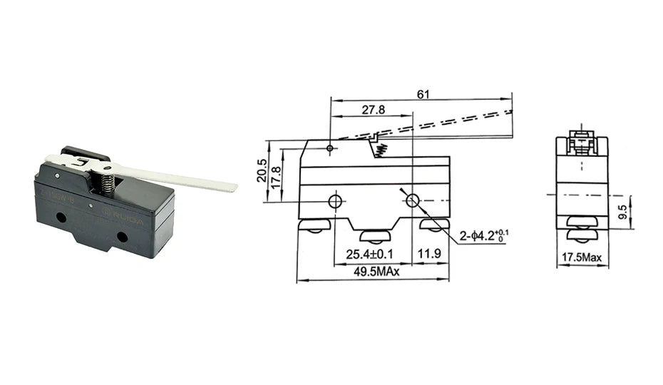 LXW5-11N1 LXW5-11G2 Z-15G Microswitch Limit Travel Switch Small Horizontal Rotary Roller Lever Arm Hinge Screw Terminal