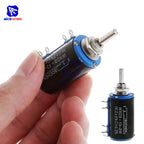 WXD3-13-2W Wirewound Potentiometer Resistance 100R 470R 1K 4.7K 10K 22K 47K 100KΩ Ohm 10 Turn Precision Dial Potentiometer Knob