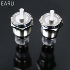 EARU 19mm Waterproof Stainless Steel DPDT Illuminated Metal Selector Switch 2/3 Position Push Button Switch Rotary Switch LED