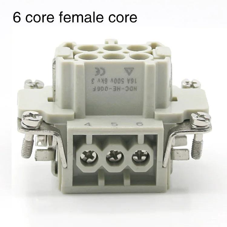 HDC-HE Heavy Duty Connector 4/6/10/16/24 Core Pin  Male Core and Female Core Connector 16A500v Aviation WaterprooPlug  Connector