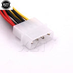 4 Pin Molex Male to 2 Ports 4 Pin Female Power Cable IDE 4Pin Power Cord 1 Divide 2 Power Chassis Computer Extension Adapter
