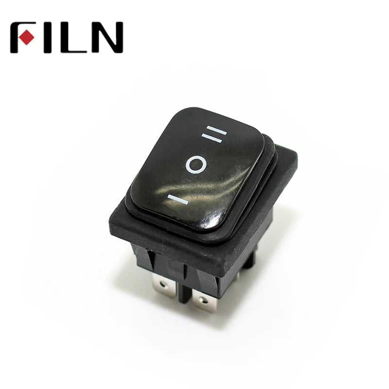 on off on 30A/250V Heavy Duty 6 pin DPDT IP67 Waterproof T85 Auto Boat Marine Toggle Rocker Switch with LED 12V 220V 30x22mm