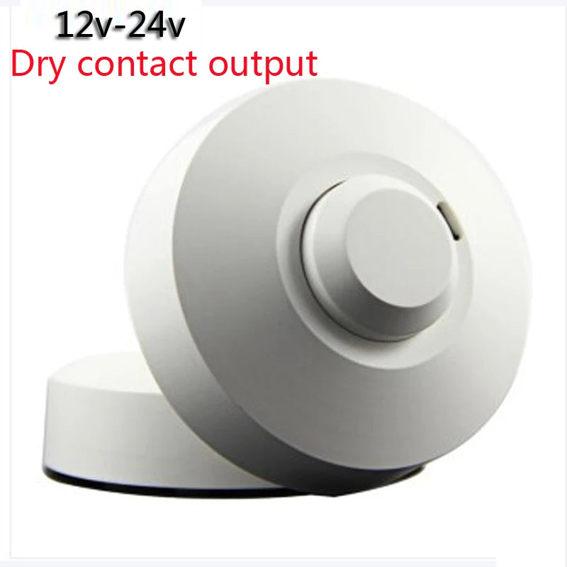 DC12V-24V Dry Contact Output LED Microwave 360 Degree Radar Motion Sensor Light Switch Ceiling Light Body Motion Detector