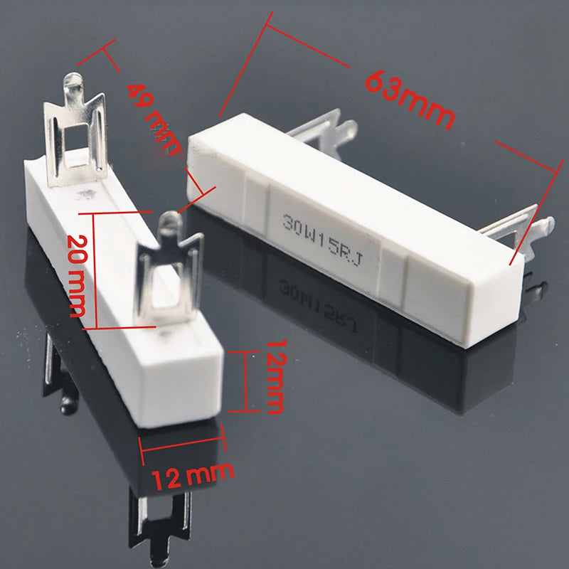 10pcs 1-9 ohm 30W High Power Resistor Non-inductive Ceramic Cement Resistor For Audio Frequency Divider Stage Speaker