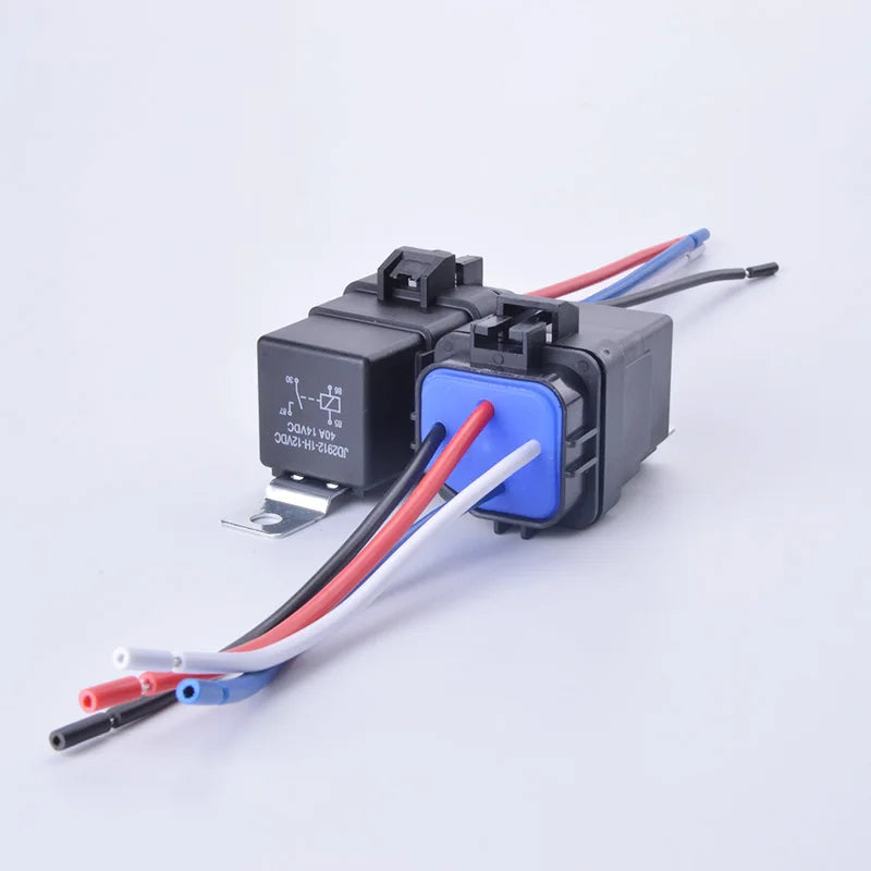 Automobile Relay Waterproof Integrated Wired  DC12V 24V 40A 5Pin 4pin Auto Relay + Holder With 105mm Length Wires