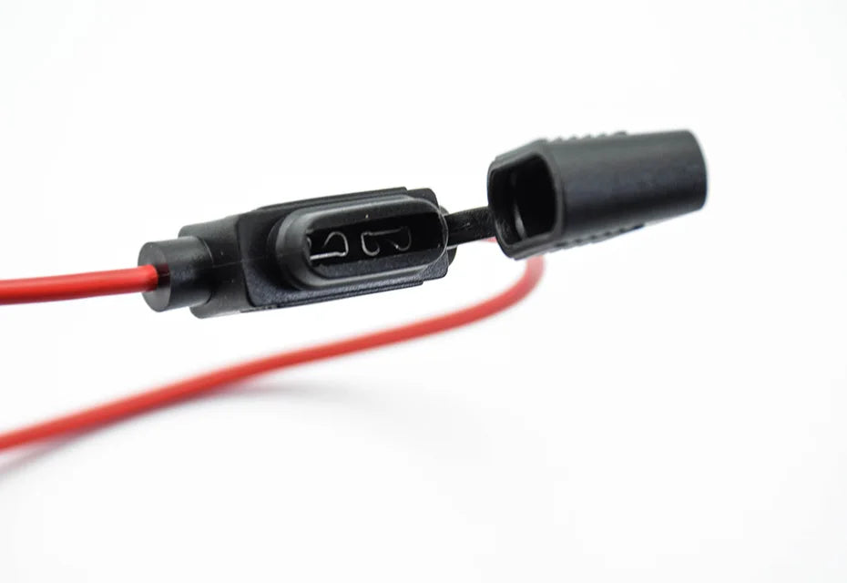 Waterproof Power Socket Small Blade Type inline InLine Fuse Holders with 10A Fuse auto Car Replacement Fuses length  16AWG
