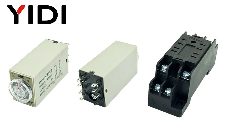H3Y-2 Time Relay DC12V AC 220V 0-30 Sec 0-30 Minute 0-60s 0-60min Delay Timer 220VAC Timer Relay with Base Socket