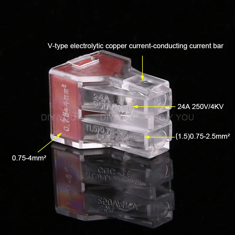 25/50/100PC DIY YOU 102/103D/104D/104/106/108 Universal Compact Wire Wiring Connector Conductor Terminal Block With Lever
