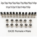 1pcs GX12 GX16 GX20 Air Aviation Connector 2/3/4/5/6/7/8/9/10/11/12/14/15Pin Panel Nut AV Power Plug Socket Core Wire Connector