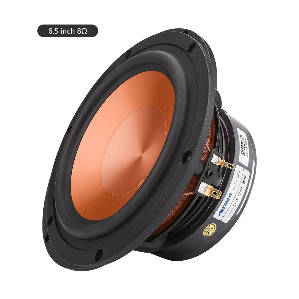 AIYIMA 1Pcs 6.5 Inch 100W Speaker 4 8 Ohm Midrange Woofer Sound Speaker Alto Bass Aluminum Ceramic Loudspeaker DIY Bookshelf
