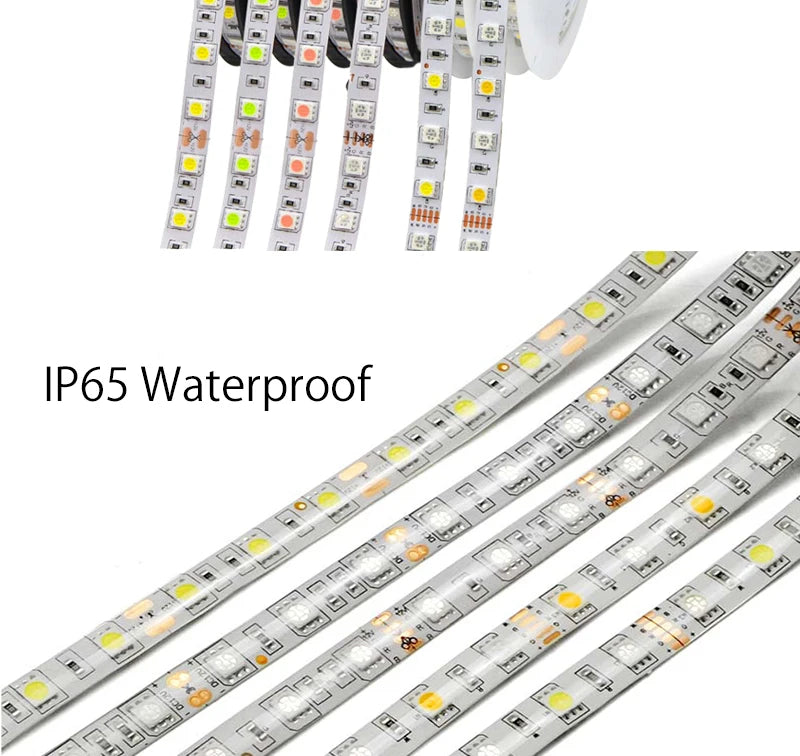 5M 300LEDs Waterproof RGB LED Strip 5050 DC12V 60LEDs/M Flexible Light Belt Led Ribbon Tape Home Decoration 24V RGBW Lamp Strips