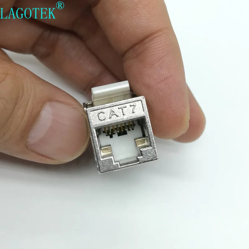 12/24pcs RJ45 Keystone Cat7 Cat6A Shielded FTP Zinc Alloy Module Network Keystone Jack Connector Adapter 10GB Network