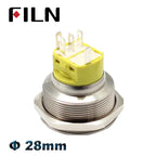28mm 12v 24v led red green Metal Push Button Switch power mark locking Latching Self-reset Momentary switch spdt 1NO 1NC 2no2nc