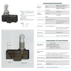 1Piece TM-1308 Waterproof Micro Switch Small-Scale Single-Pole Travel Limit Switches High Accuracy 250V/15A