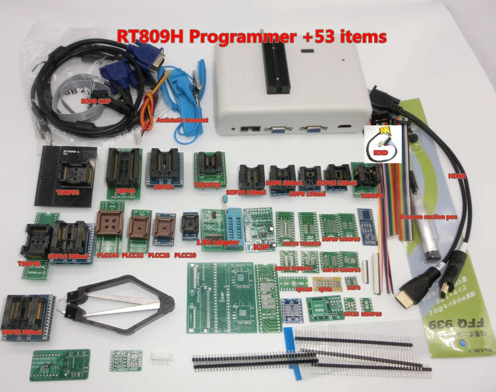 100% Original RT809H RT809HSE EMMC-Nand FLASH Programmer  with BGA48 BGA63 BGA64 BGA169 Adapter RT809H EMMC Nand Flash TSOP48