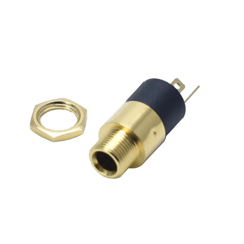 10/5PCS 3.5MM Cylindrical Socket PJ-392 Stereo Female Socket Jack With Nut 3.5 Audio Video Headphone Connector PJ392 GOLD PLATED