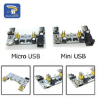 MB102 Mini Micro USB Interface Breadboard Power Supply Module MB-102 Module For Arduino DIY Kit White DC 7-12V 2 Channel Board