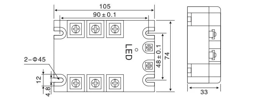 TSR-10DA TSR-25DA TSR-40DA TSR-60DA TSR-75DA TSR-80DA TSR-100DA Three-phase solid state relay 4-32V DC load 24-380V AC