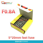 100pcs/box 5*20mm 0.8A 250V Fast Fuse 5*20 F0.8A 800mA 250V Glass Fuse 5mm*20mm Glass Fuse