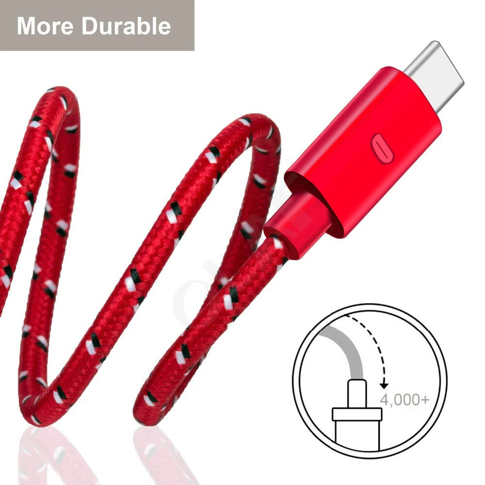 OLAF Nylon Braided USB Type C Cable 1M 2M 3M Data Sync Fast Charging USB C Cable For Samsung S9 S10 Xiaomi mi9 mi8 Huawei Type-c