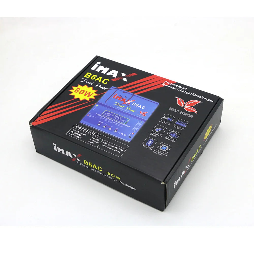 Imax B6 AC RC Charger 80W B6AC 6A Balance Charger Digital LCD Screen Li-ion LiFe Nimh Nicd PB Lipo Battery Discharger