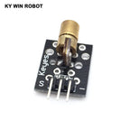 1pcs KY-008 650nm Laser Sensor Module 6mm 5V 5mW Red Laser Dot Diode Copper Head for Arduino Compatible with UNO MEGA 2560