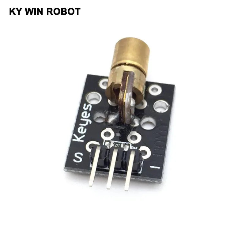 1pcs KY-008 650nm Laser Sensor Module 6mm 5V 5mW Red Laser Dot Diode Copper Head for Arduino Compatible with UNO MEGA 2560