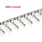 50Pcs 2.54mm Male and Female Dupont and Servo Crimp Wire Jumper Pin Header Connector Terminal Pins Crimp