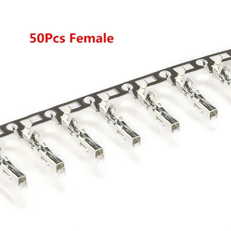 50Pcs 2.54mm Male and Female Dupont and Servo Crimp Wire Jumper Pin Header Connector Terminal Pins Crimp