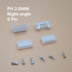 100 Set PH2.0 Connector 2.0mm Right Angle 2/3/4/5/6/7/8/9/10P ( Pin Header + Housing + Terminal )