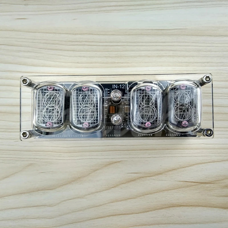 IN-12 Glow Tube Clock 4-bit IN12 glow tube clock Seven-color RGB LED DS3231 nixie clock IN-12B