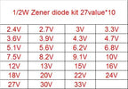 1/2w 0.5W Zener Diode Kit 2.4v-33V 14values or 27valuesX10Pieces Assorted Assortment Set New electronic diy kit DO-35 BZX55C