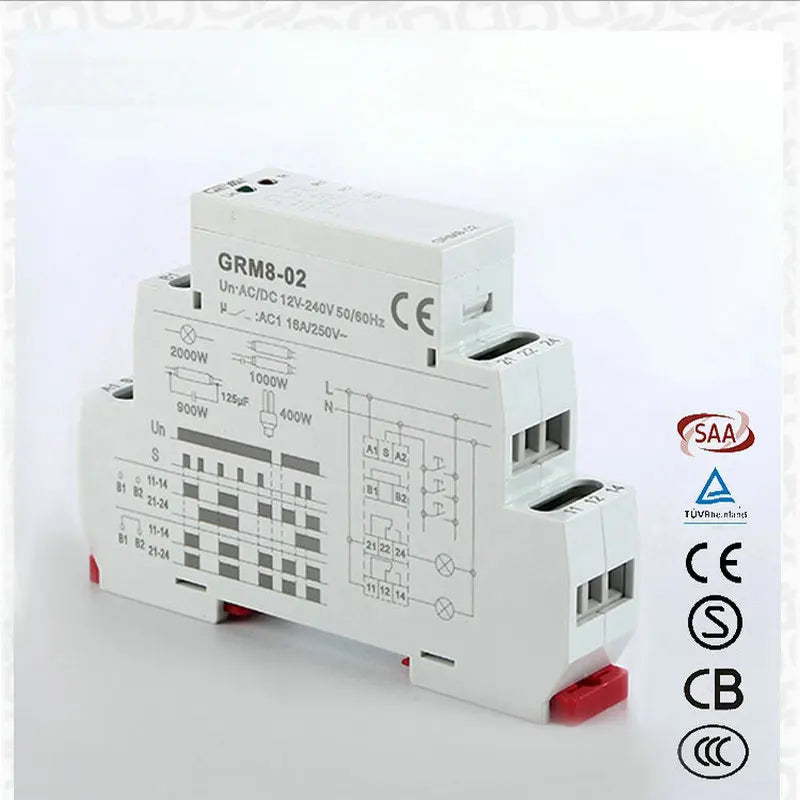 Din Rail SPDT Impluse Relay  GRM8 16A AC 230V AC/DC12-240V Electronic Latching Memory Relay  Certificate
